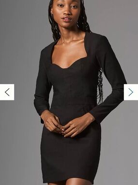 Anthropologie Long-Sleeve Sweetheart Slim Mini Dress